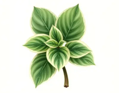 AI-generated watercolor illustration of Hosta 'Sno Cone' (not a photograph)