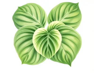 AI-generated watercolor illustration of Hosta 'Snow Crust' (not a photograph)