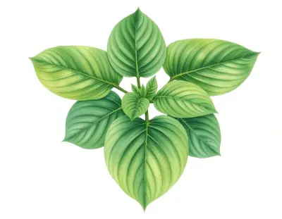 AI-generated watercolor illustration of Hosta 'Snow Flakes' (not a photograph)