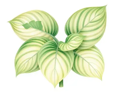AI-generated watercolor illustration of Hosta 'South Pacific' (not a photograph)