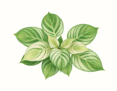 AI-generated watercolor illustration of Hosta 'Special Gift' (not a photograph)