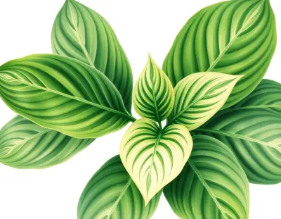 AI-generated watercolor illustration of Hosta 'Spinach Patch' (not a photograph)