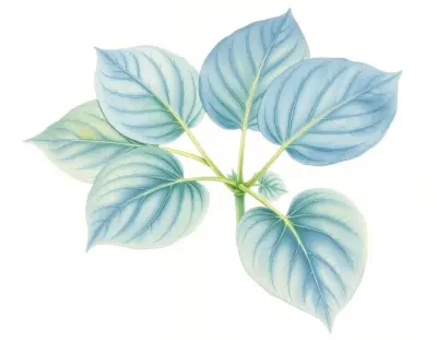 AI-generated watercolor illustration of Hosta 'Spinning Wheel' (not a photograph)