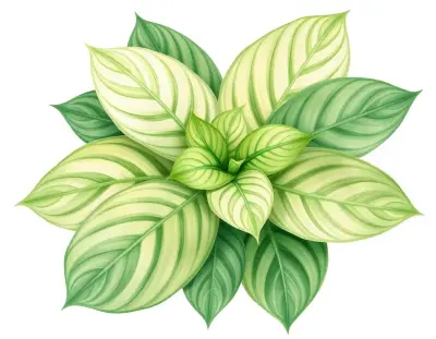 AI-generated watercolor illustration of Hosta 'Springdale Pride' (not a photograph)