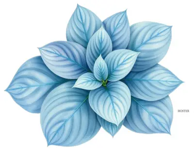AI-generated watercolor illustration of Hosta 'Standard Bearer' (not a photograph)