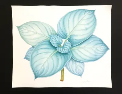 AI-generated watercolor illustration of Hosta 'Star Power' (not a photograph)