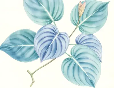 AI-generated watercolor illustration of Hosta 'Star Struck' (not a photograph)
