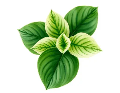 AI-generated watercolor illustration of Hosta 'Starlight' (not a photograph)