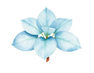 AI-generated watercolor illustration of Hosta 'Stars and Stripes' (not a photograph)