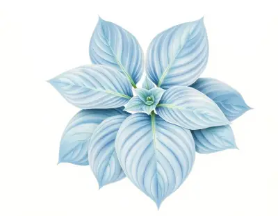 AI-generated watercolor illustration of Hosta 'Stearn's Beauty' (not a photograph)