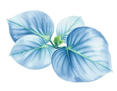 AI-generated watercolor illustration of Hosta 'Steel Canopy' (not a photograph)