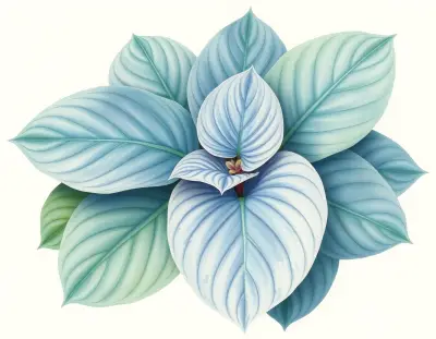 AI-generated watercolor illustration of Hosta 'Stefan Edward' (not a photograph)