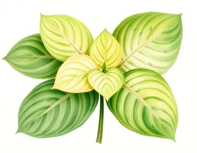 AI-generated watercolor illustration of Hosta 'Stimulus Package' (not a photograph)
