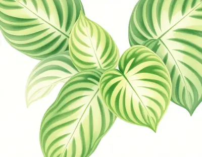 AI-generated watercolor illustration of Hosta 'Stonewall' (not a photograph)