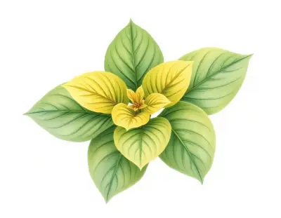 AI-generated watercolor illustration of Hosta 'Strawberry Banana Smoothie' (not a photograph)