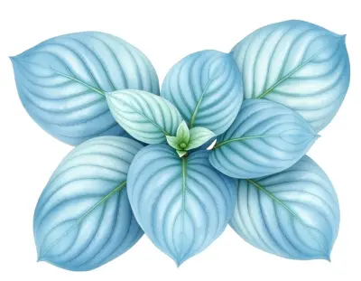 AI-generated watercolor illustration of Hosta 'Strip Poker' (not a photograph)