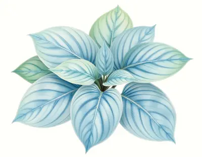 AI-generated watercolor illustration of Hosta 'Sum More Magic' (not a photograph)