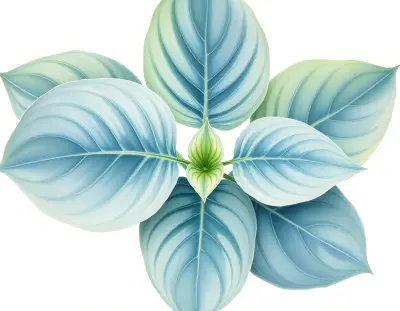 AI-generated watercolor illustration of Hosta 'Sum Streaker' (not a photograph)