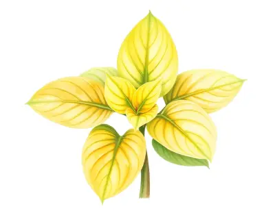 AI-generated watercolor illustration of Hosta 'Sum Sunfish' (not a photograph)