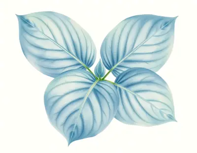 AI-generated watercolor illustration of Hosta 'Summa Cum Laude' (not a photograph)