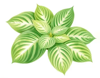 AI-generated watercolor illustration of Hosta 'Sunami' (not a photograph)