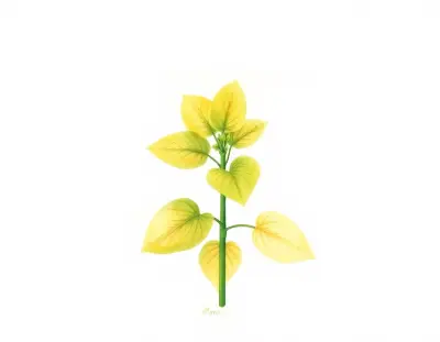 AI-generated watercolor illustration of Hosta 'Sunset Grooves' (not a photograph)