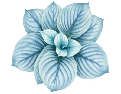AI-generated watercolor illustration of Hosta 'Susan-elizabeth' (not a photograph)