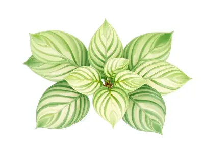 AI-generated watercolor illustration of Hosta 'Suzuki Thumbnail' (not a photograph)