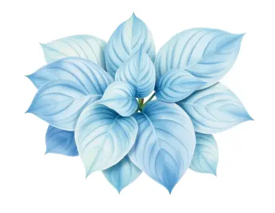 AI-generated watercolor illustration of Hosta 'Sweet Dreams' (not a photograph)