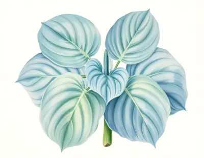 AI-generated watercolor illustration of Hosta 'Sweet William' (not a photograph)