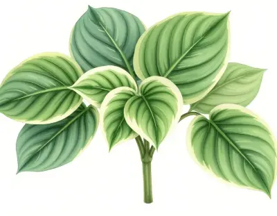 AI-generated watercolor illustration of Hosta 'Sybil' (not a photograph)