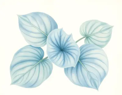 AI-generated watercolor illustration of Hosta 'Synergy' (not a photograph)