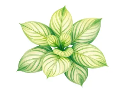 AI-generated watercolor illustration of Hosta 'Take the Green Path' (not a photograph)