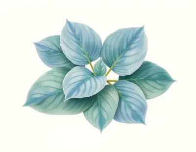 AI-generated watercolor illustration of Hosta 'Tarheel Blue' (not a photograph)