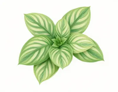 AI-generated watercolor illustration of Hosta 'Tatted Lace' (not a photograph)