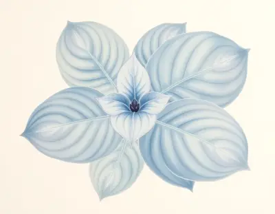 AI-generated watercolor illustration of Hosta 'Thanksgiving' (not a photograph)
