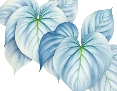 AI-generated watercolor illustration of Hosta 'The Big Easy' (not a photograph)