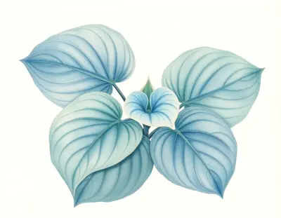 AI-generated watercolor illustration of Hosta 'The High Life' (not a photograph)