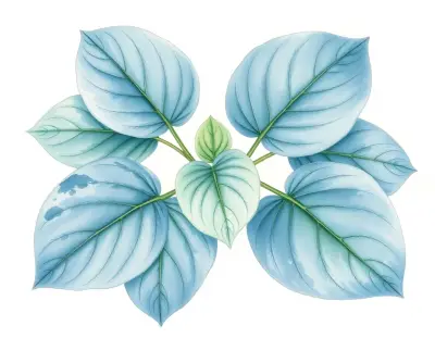 AI-generated watercolor illustration of Hosta 'Thelonius' (not a photograph)