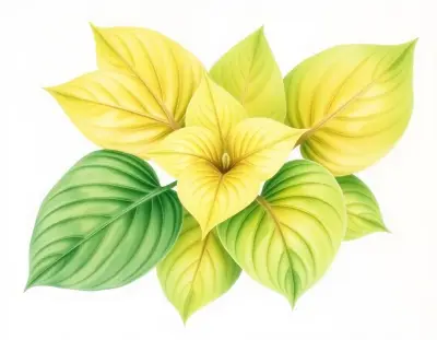 AI-generated watercolor illustration of Hosta 'Timber Blaze' (not a photograph)