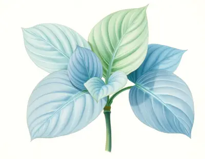 AI-generated watercolor illustration of Hosta 'Tokudama Flavoplanata' (not a photograph)